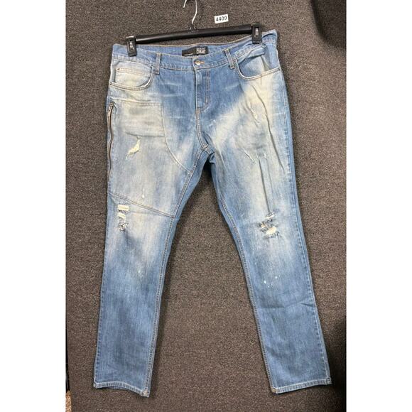 Rustic Dime Straight Jeans Mens Size 38 Blue Distressed Denim Style DS170 - Picture 1 of 9